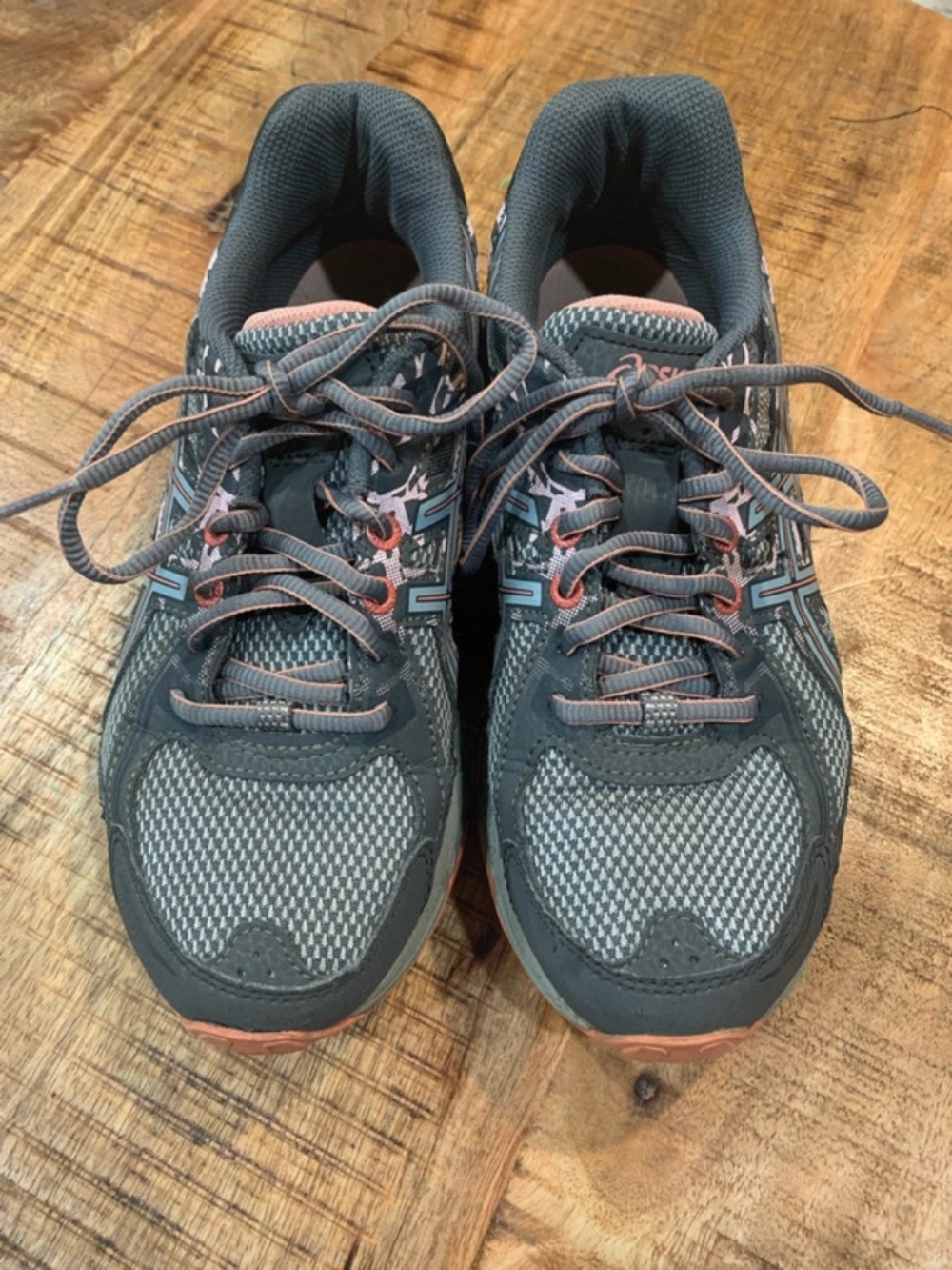 Asics Women's Gray and Coral Athletic Running Shoes